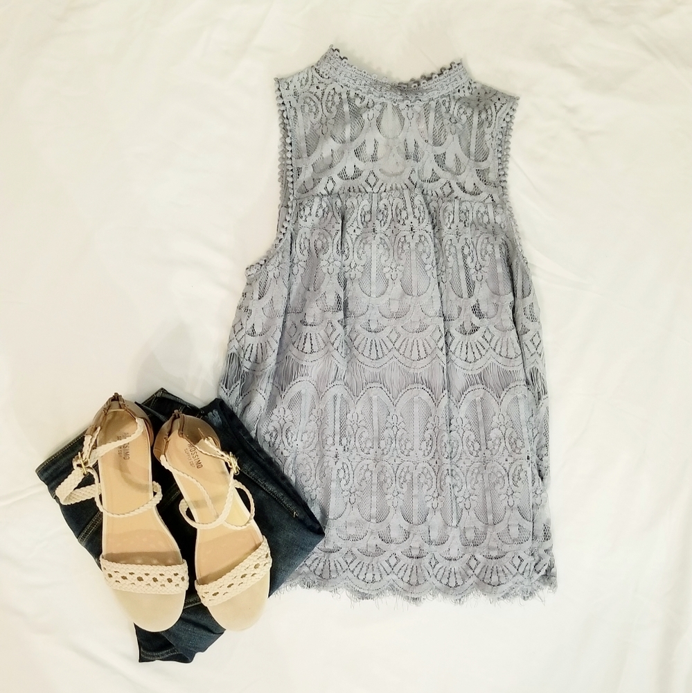 Light blue lace top